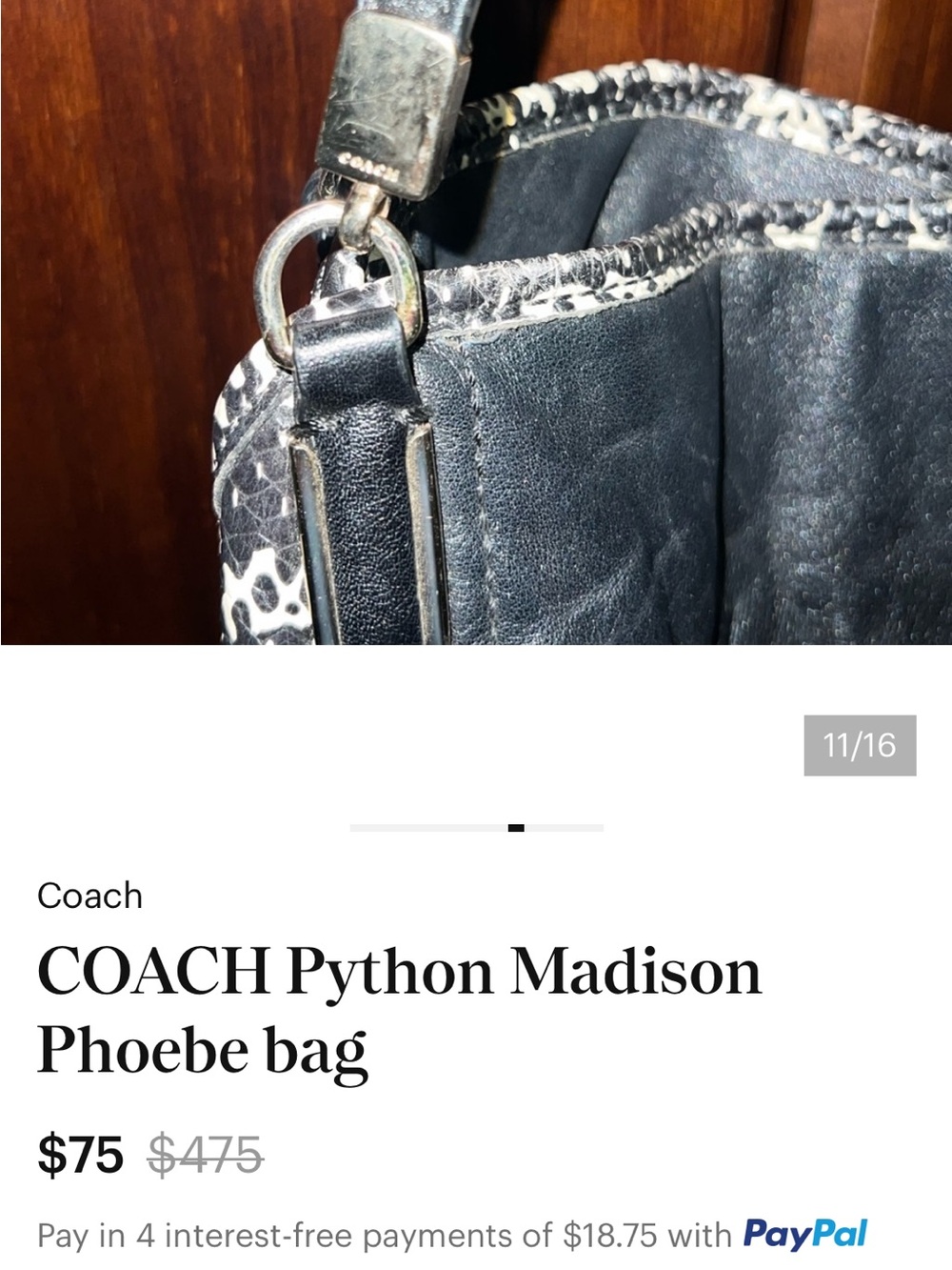 Coach Python Madison Phoebe Bag - Picture 15 of 15